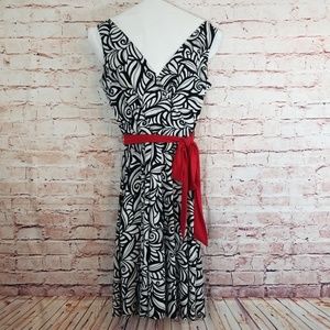 Bisou Bisou Dress Size 8 women's Black White Red